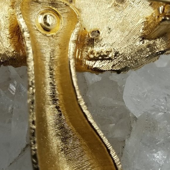 Vintage Coro Rhinestone Fantasy Mushroom Brooch - Picture 4 of 4